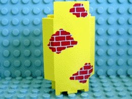 Lego Yellow Panel 3 x 3 x 6 Corner Wall with Red Bricks, Gebruikt, Lego, Losse stenen, Pirates