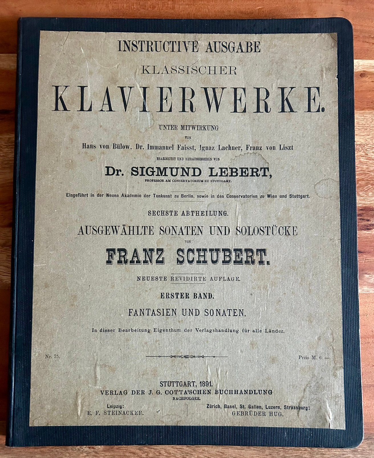 Klassischer Klavierwerke - Erster Band Franz Schubert - 1891, Antiek en Kunst, Ophalen of Verzenden, Franz Schubert - boek uit 1891