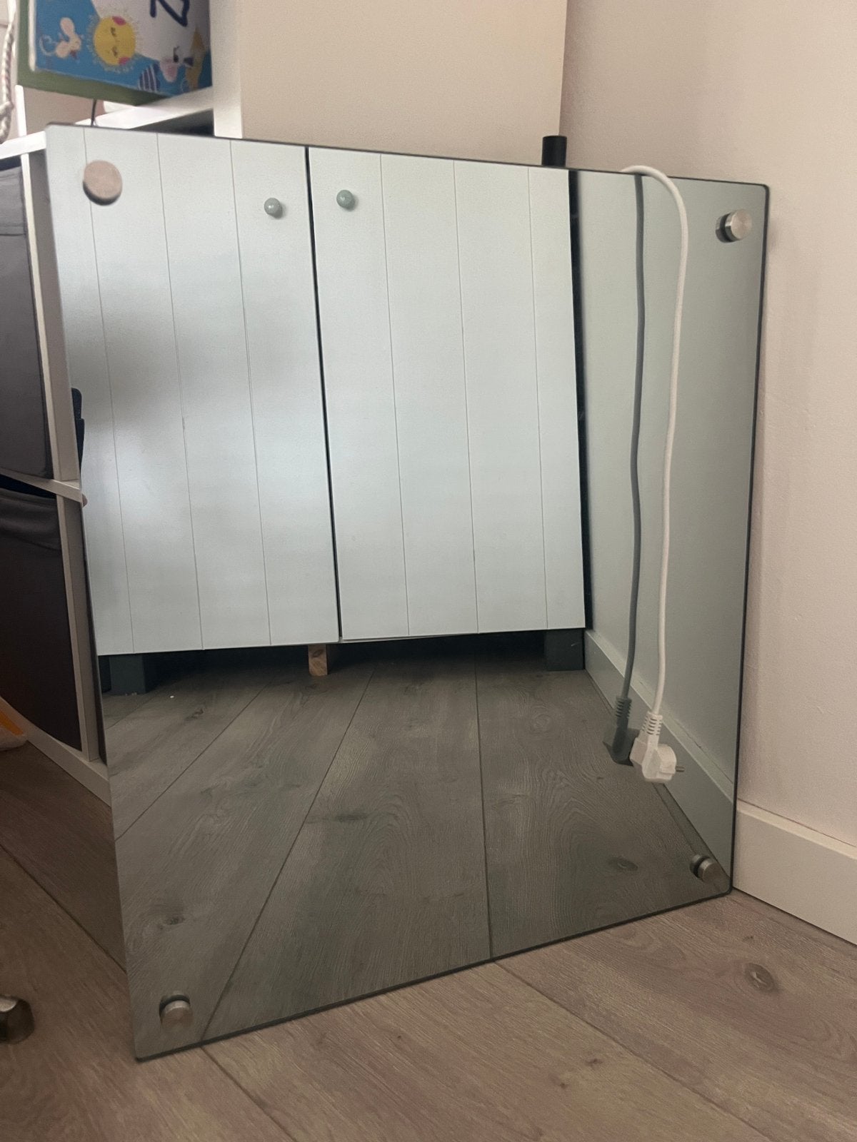 Verwarming spiegel, Huis en Inrichting, Ophalen, Zo goed als nieuw, Minder dan 100 cm, Rechthoekig