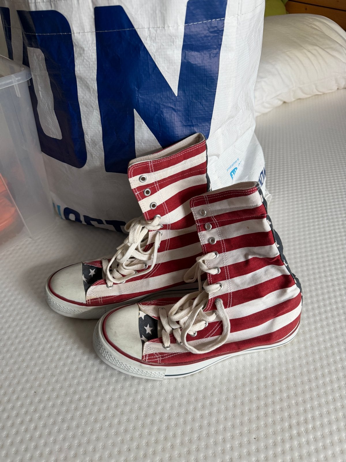 Hoge sneakers met Amerikaanse vlag - Maat 40, Verzenden, Gedragen, Rood, Sneakers of Gympen