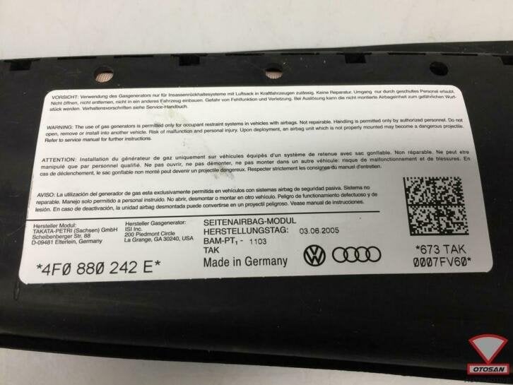 audi a6 4f stoelairbag stoel airbag rechts 4f0880242e, Auto-onderdelen, Gebruikt, AUDI AG, Auto-Union-Strasse 1
85045  Ingolstadt, DE