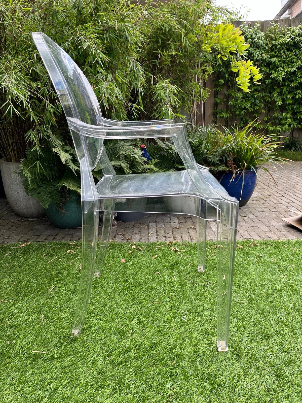 2 Kartell Louis Ghost stoelen, Ophalen, Gebruikt, Kunststof, Stapelbaar