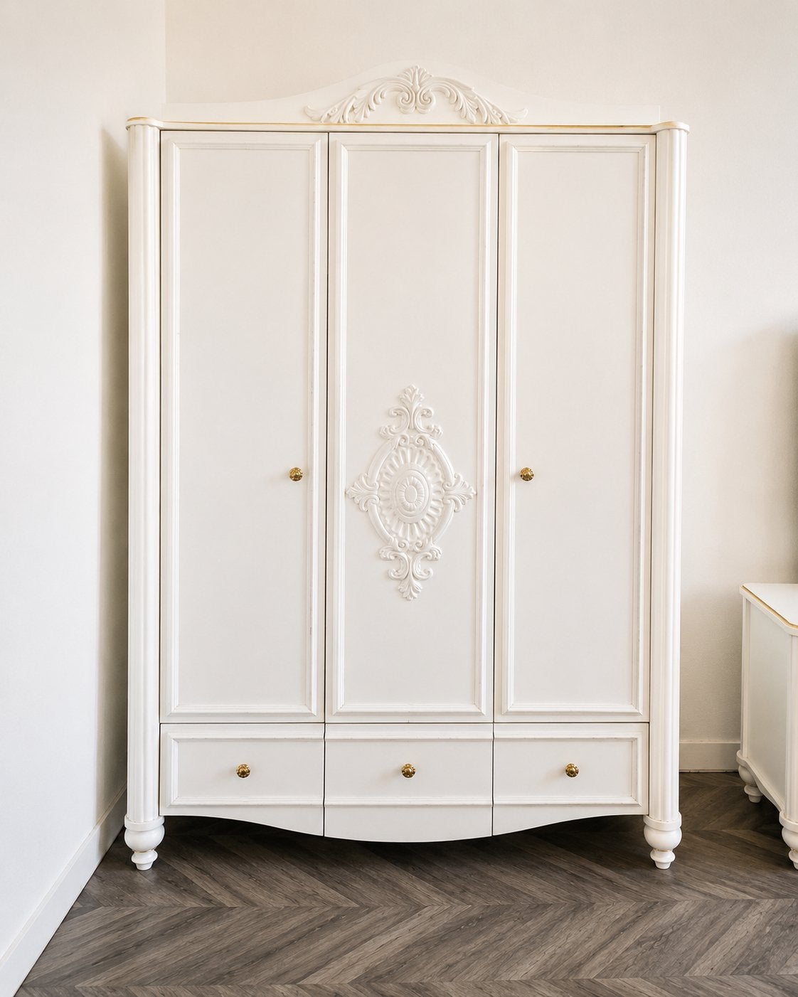 Complete luxe slaapkamer set/Klassiek wit/Zeer nette staat, Huis en Inrichting, Ophalen, Zo goed als nieuw, Eenpersoons, Klassiek / Vintage