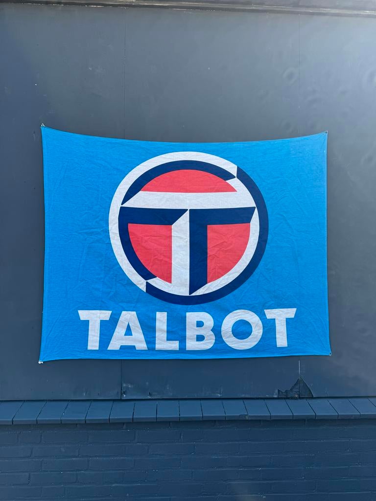 Grote oude TALBOT reclame vlag, Ophalen, Gebruikt, ., .