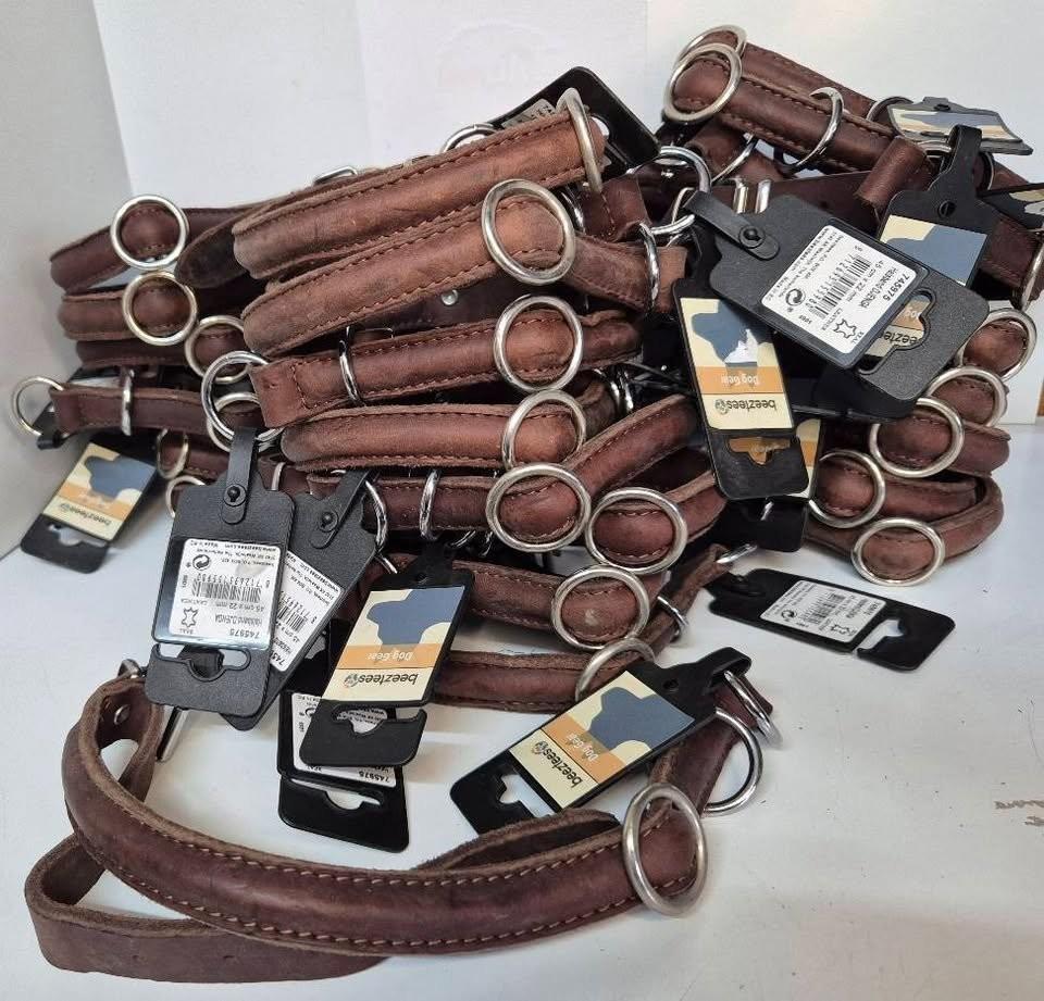 Luxe partij leren hondenhalsbanden halsband hond Beeztees 25, Ophalen of Verzenden, Nieuw