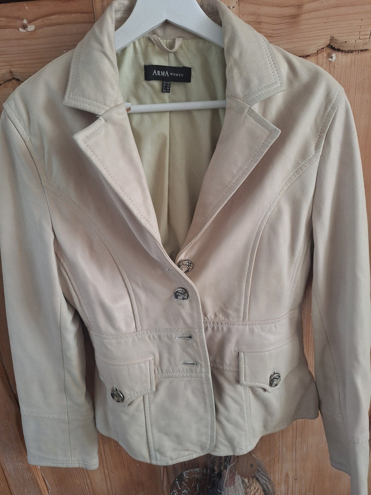 arma leren kolbert ,jas, Ophalen of Verzenden, Zo goed als nieuw, Maat 38/40 (M), Beige