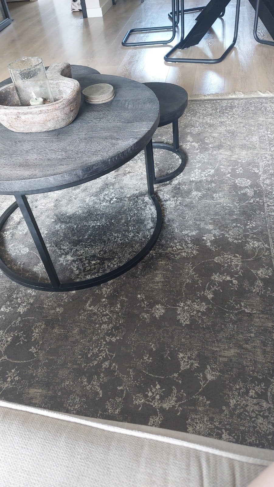 Karwei Basra Vloerkleed Antraciet 160x230 cm, Ophalen, Gebruikt, 150 tot 200 cm, 200 cm of meer