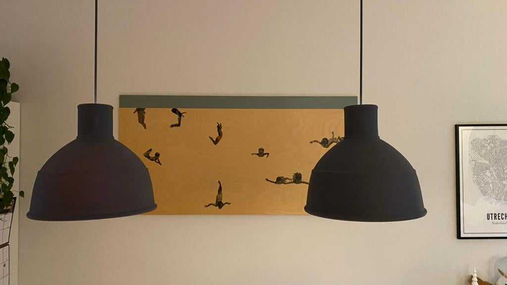 Muuto unfold hanglampen antraciet, Huis en Inrichting, Lampen | Wandlampen, Ophalen, Zo goed als nieuw, Kunststof