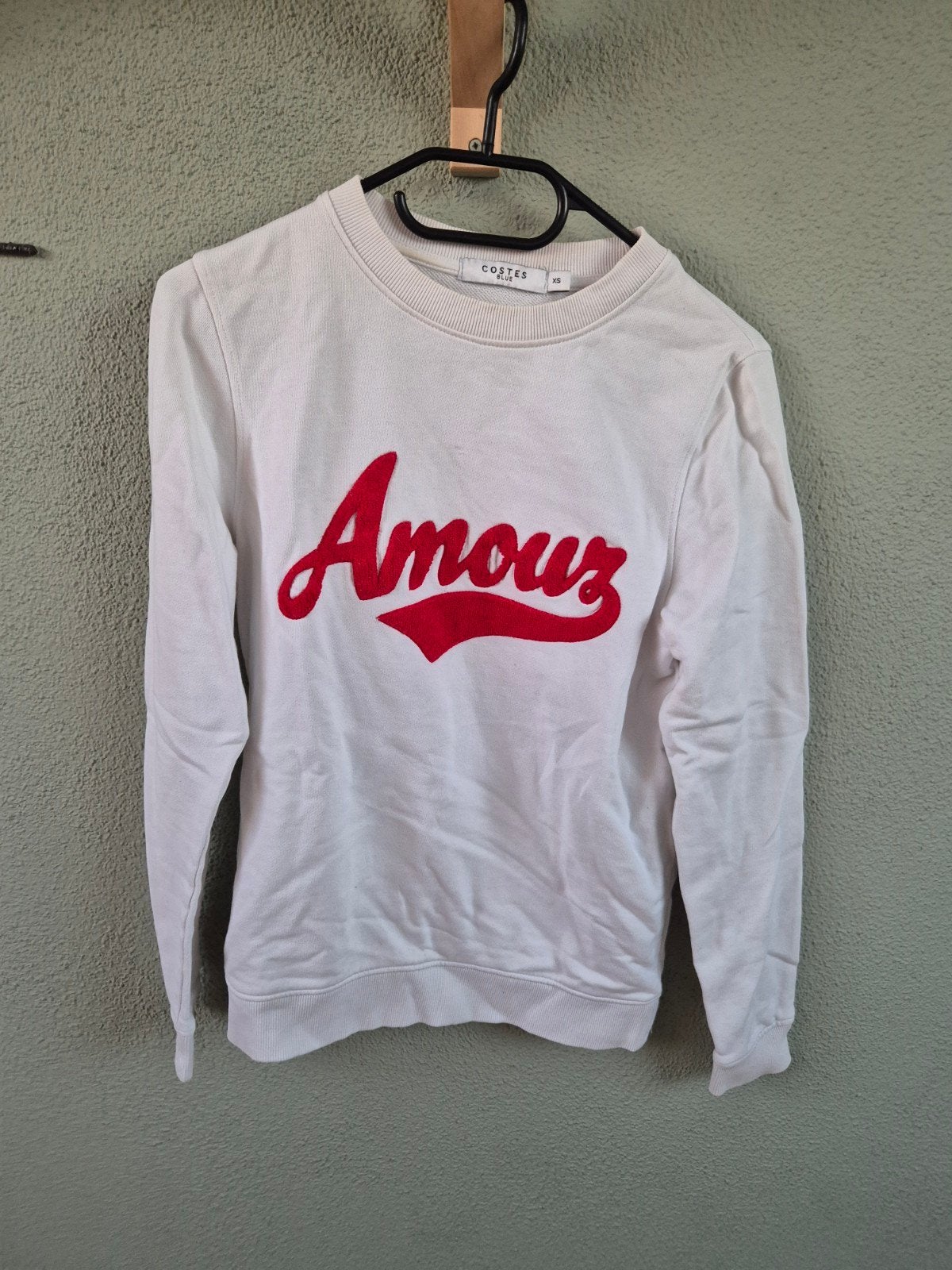 sweater Costes, XS, wit met rode letters, Kleding | Dames, Wit, Ophalen of Verzenden, Costes, Maat 34 (XS) of kleiner