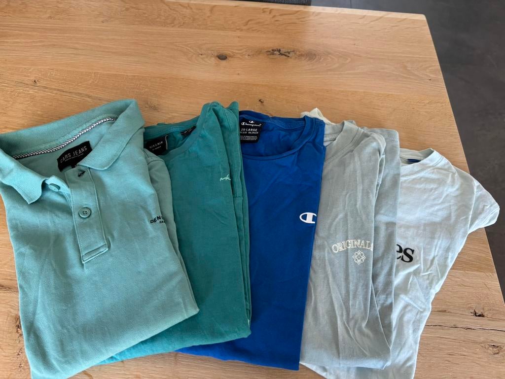 Set van 5 jongens merk shirts maat 176/S/14-15 jaar, Ophalen of Verzenden, Zo goed als nieuw, Jongen, Shirt of Longsleeve