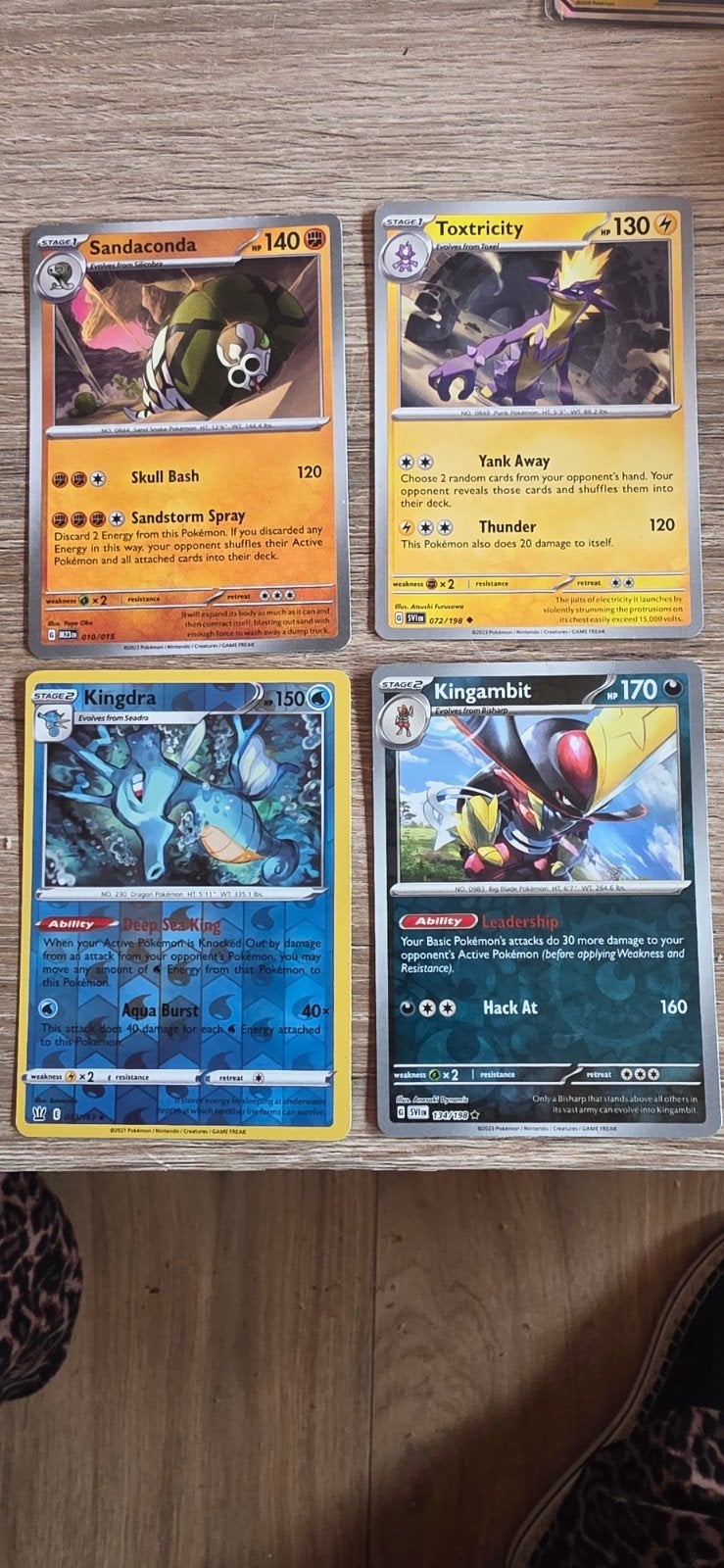 Pokémon Kaarten: Sandaconda, Toxtricity, Kingdra, Kingambit, Ophalen of Verzenden, Gebruikt, Meerdere kaarten