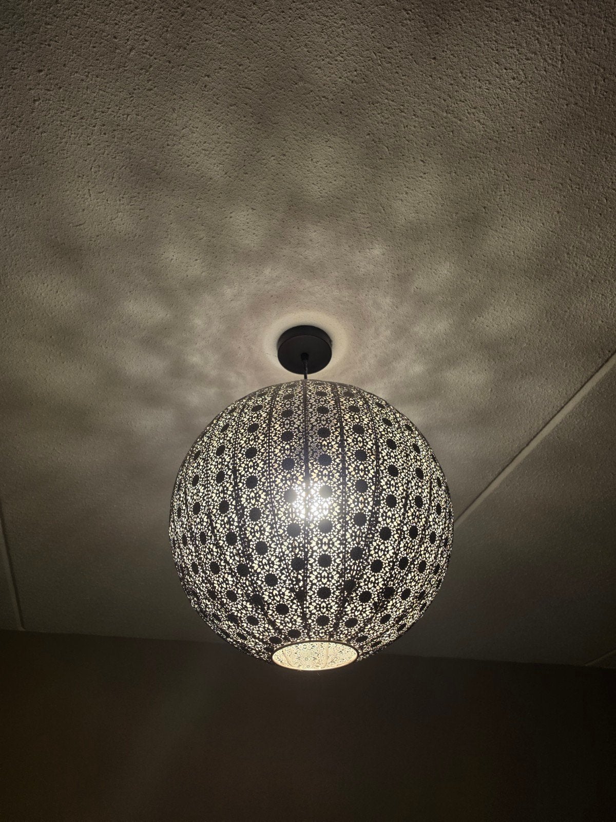 GAMMA Hanglamp Aisha Zilver Ø40cm, Ophalen, Zo goed als nieuw, Metaal, Modern, Oosters