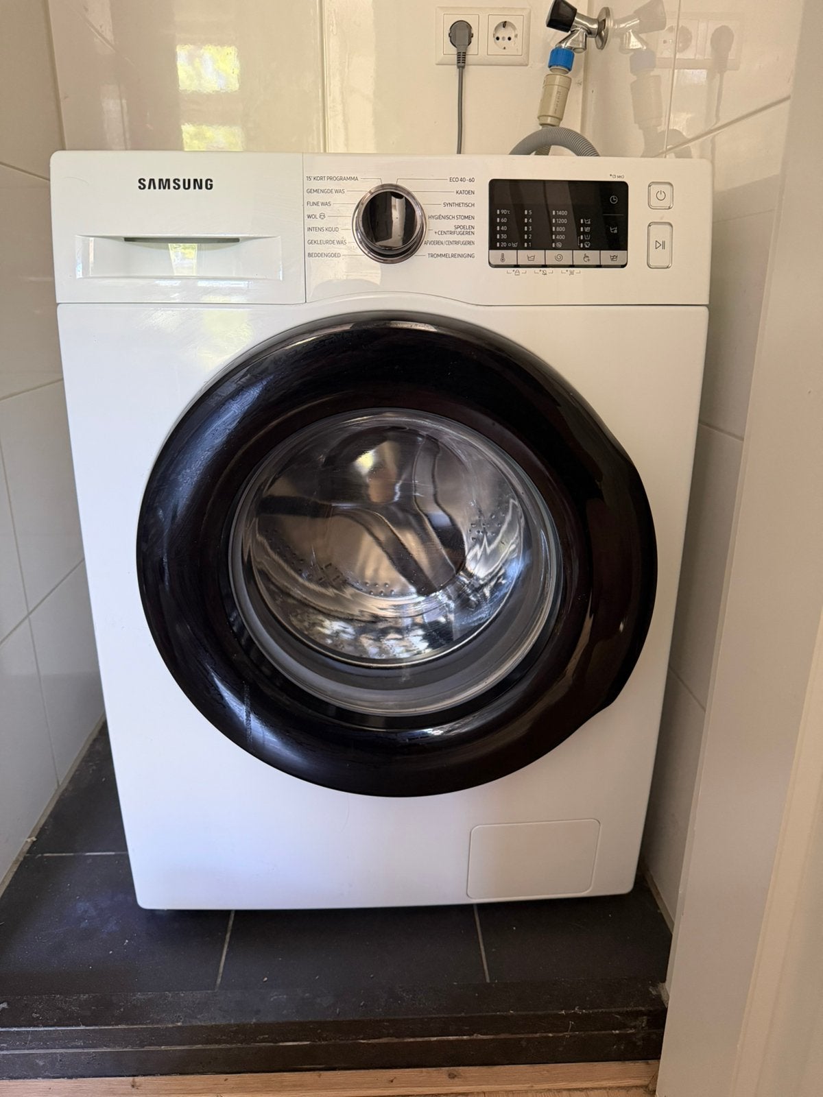 Samsung EcoBubble wasmachine 8kg, Ophalen, Zo goed als nieuw, Kort programma, 85 tot 90 cm