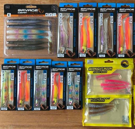 SuperSET Savage Gear Weedless Minnows Sandeels Zeebaars, Ophalen, Nieuw, Complete set