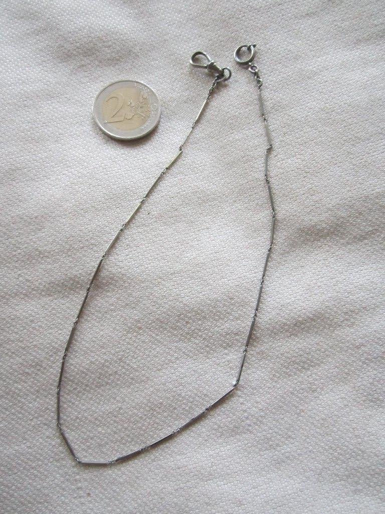 17.   Oude horlogeketting, PLATINON,   34 cm, Ophalen, Overige materialen, Ketting