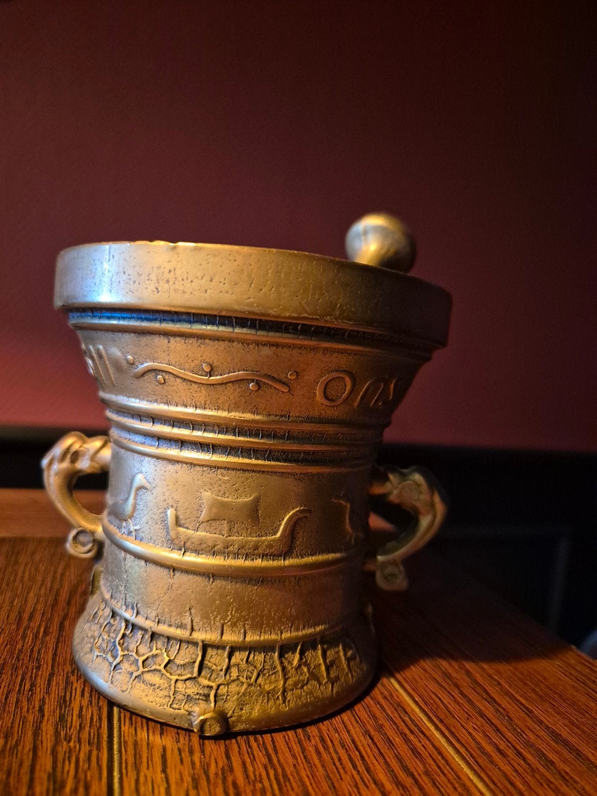 Antieke bronzen apothekers vijzel, Antiek en Kunst, Ophalen of Verzenden