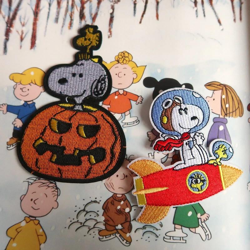 Snoopy Peanuts Strip patch badge appliqué, Set van 2, Verzenden, Snoopy, Nieuw, Gebruiksvoorwerp