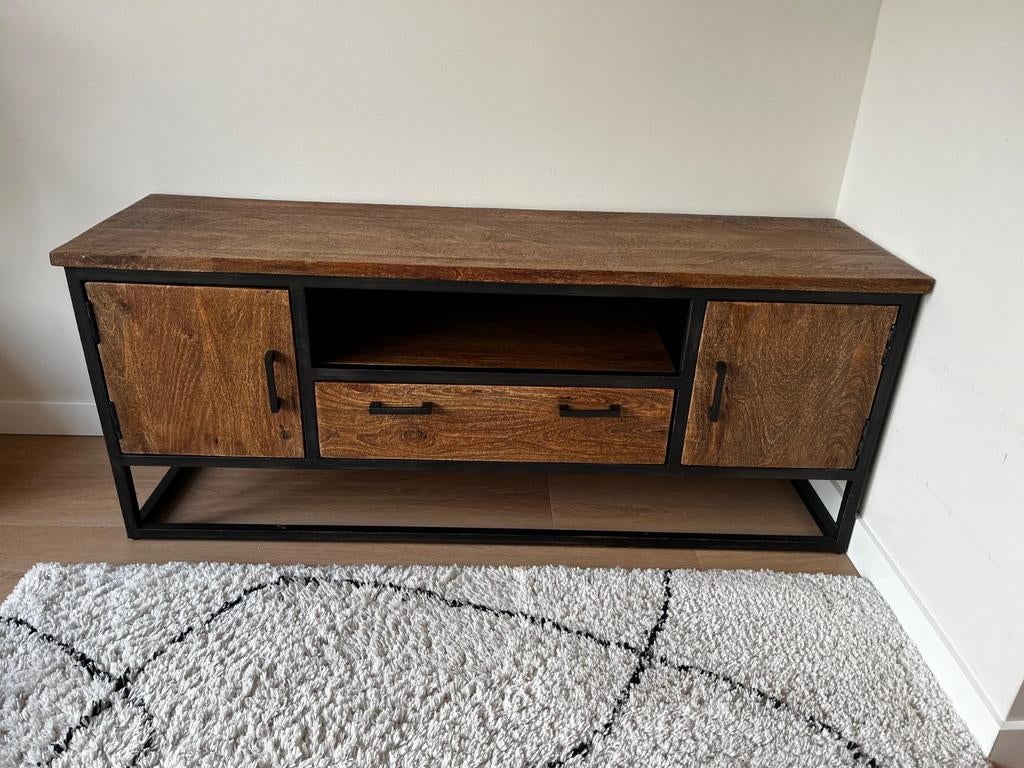 Pronto Wonen TV-meubel Metvint - Industrieel design, 100 tot 150 cm, Zo goed als nieuw, Minder dan 100 cm, Industrieel