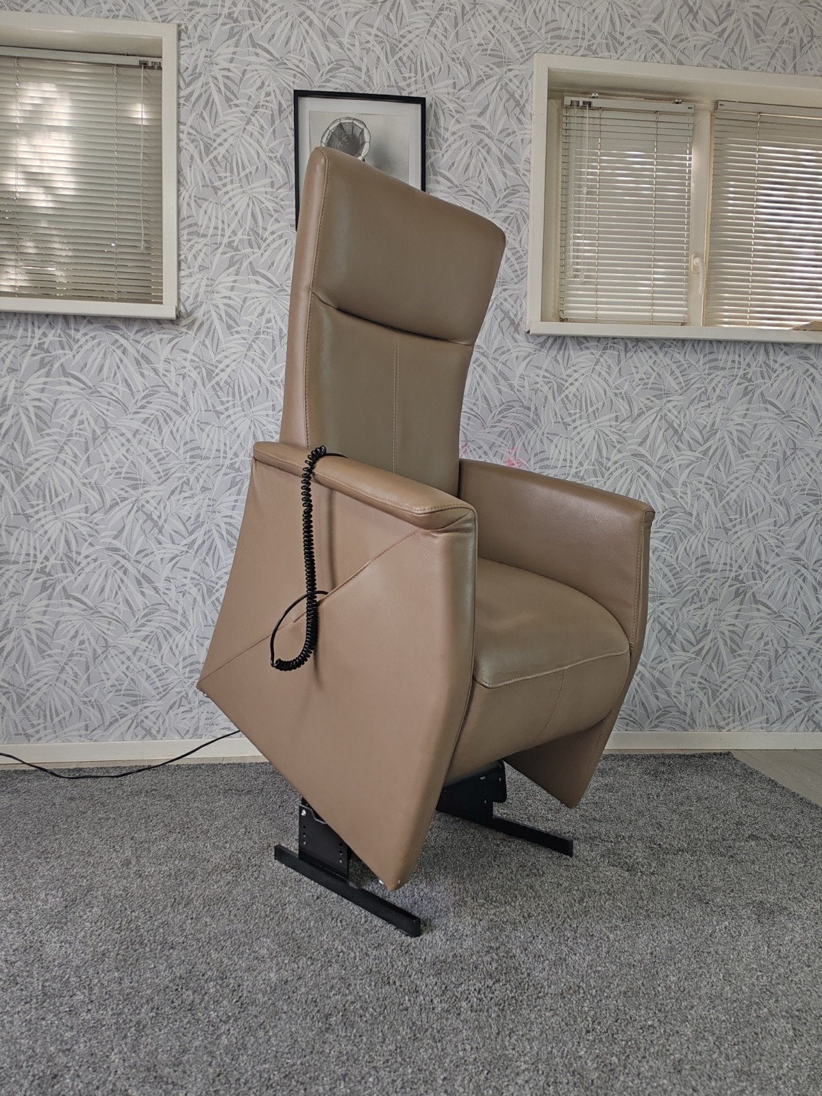 Prominent Toscana leren sta op stoel relax fauteuil, Gebruikt, Prominent, Minder dan 75 cm, Leer