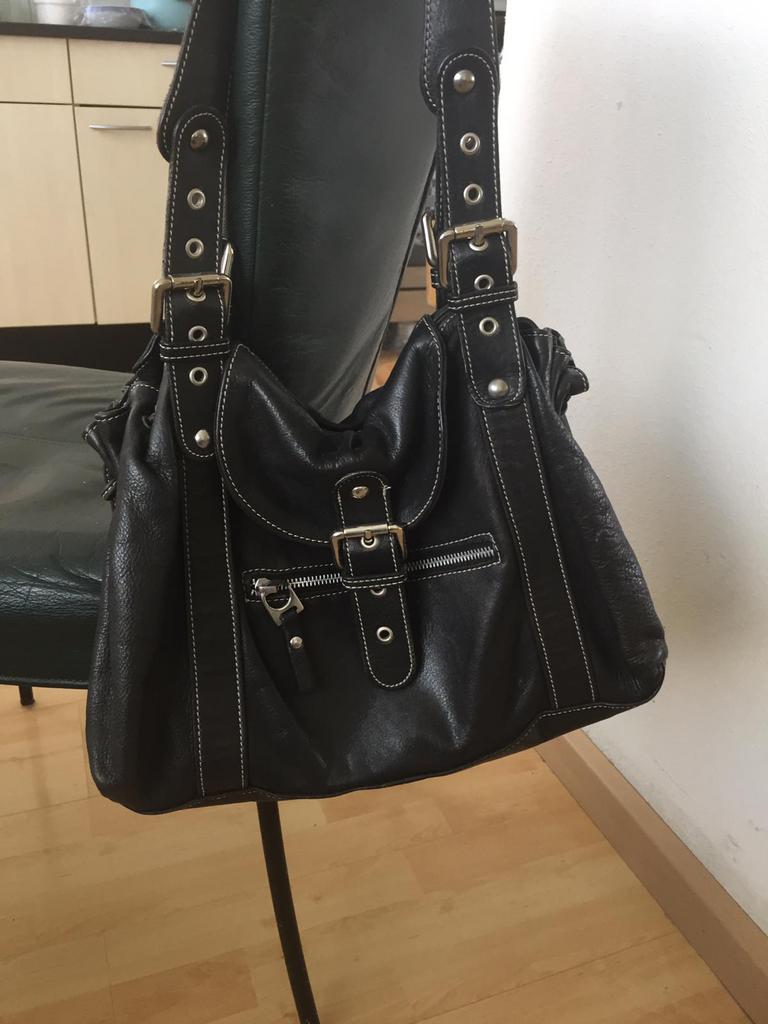 Arma zwarte leren tas, Ophalen of Verzenden, Zo goed als nieuw, Zwart, Handtas