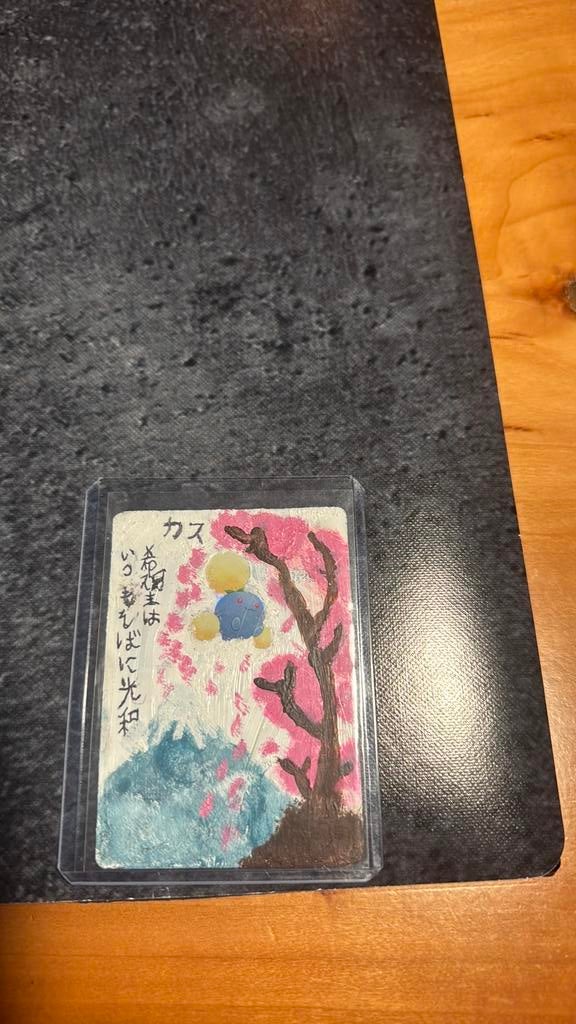 Japans kunstwerkje gemaakt van pokemon kaart, Ophalen of Verzenden, Zo goed als nieuw, Losse kaart