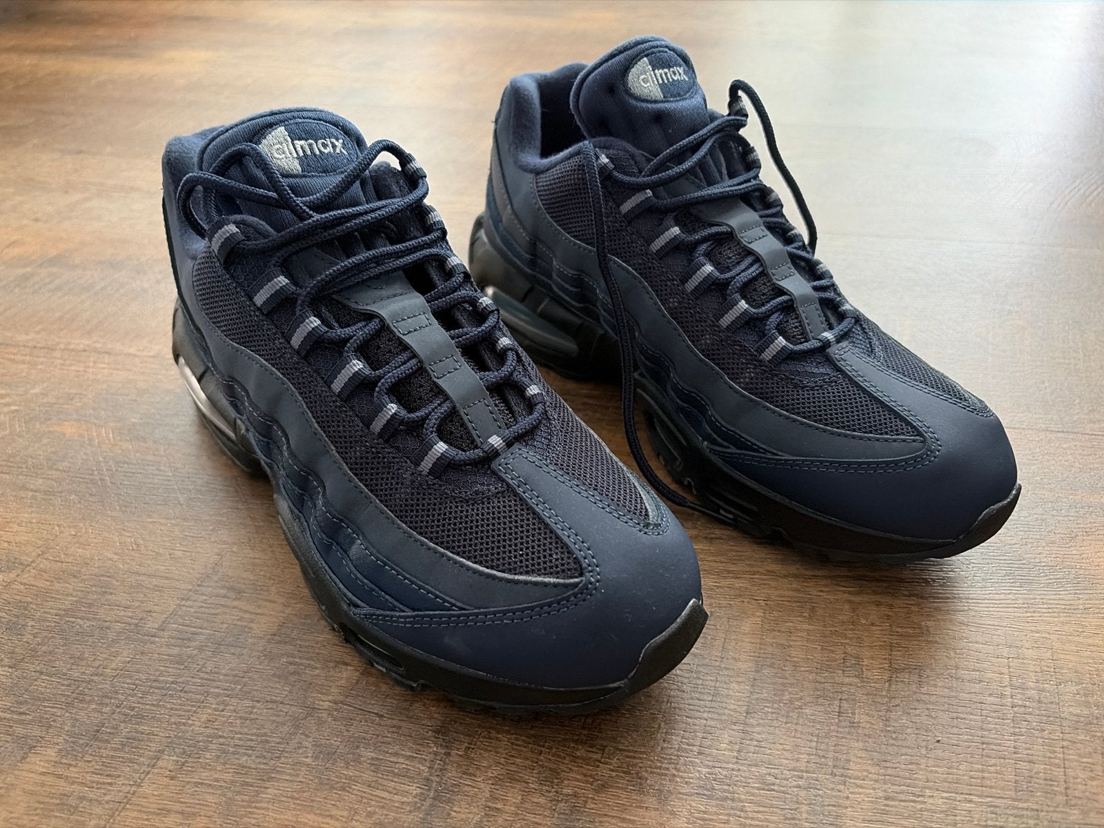 Nike Air Max 95 - big bubble - Donkerblauw, maat 43, Ophalen, Zo goed als nieuw, Blauw, Sneakers of Gympen