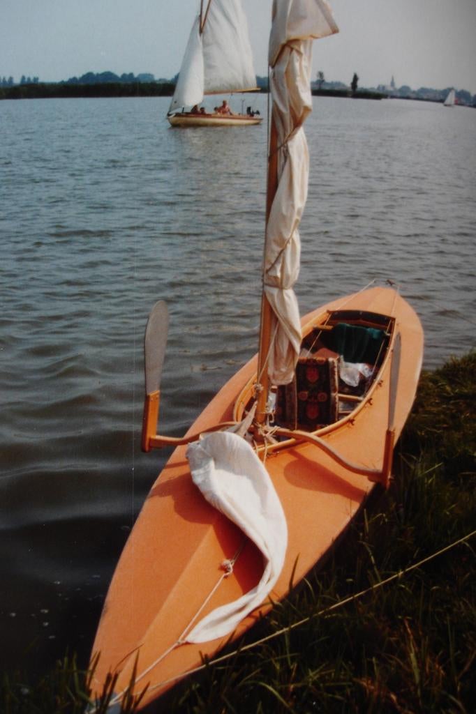 Opvouwbare klassieke zeilkano jaren 50, Watersport en Boten, Kano's, Ophalen, Zo goed als nieuw, Eén persoon, Overige typen