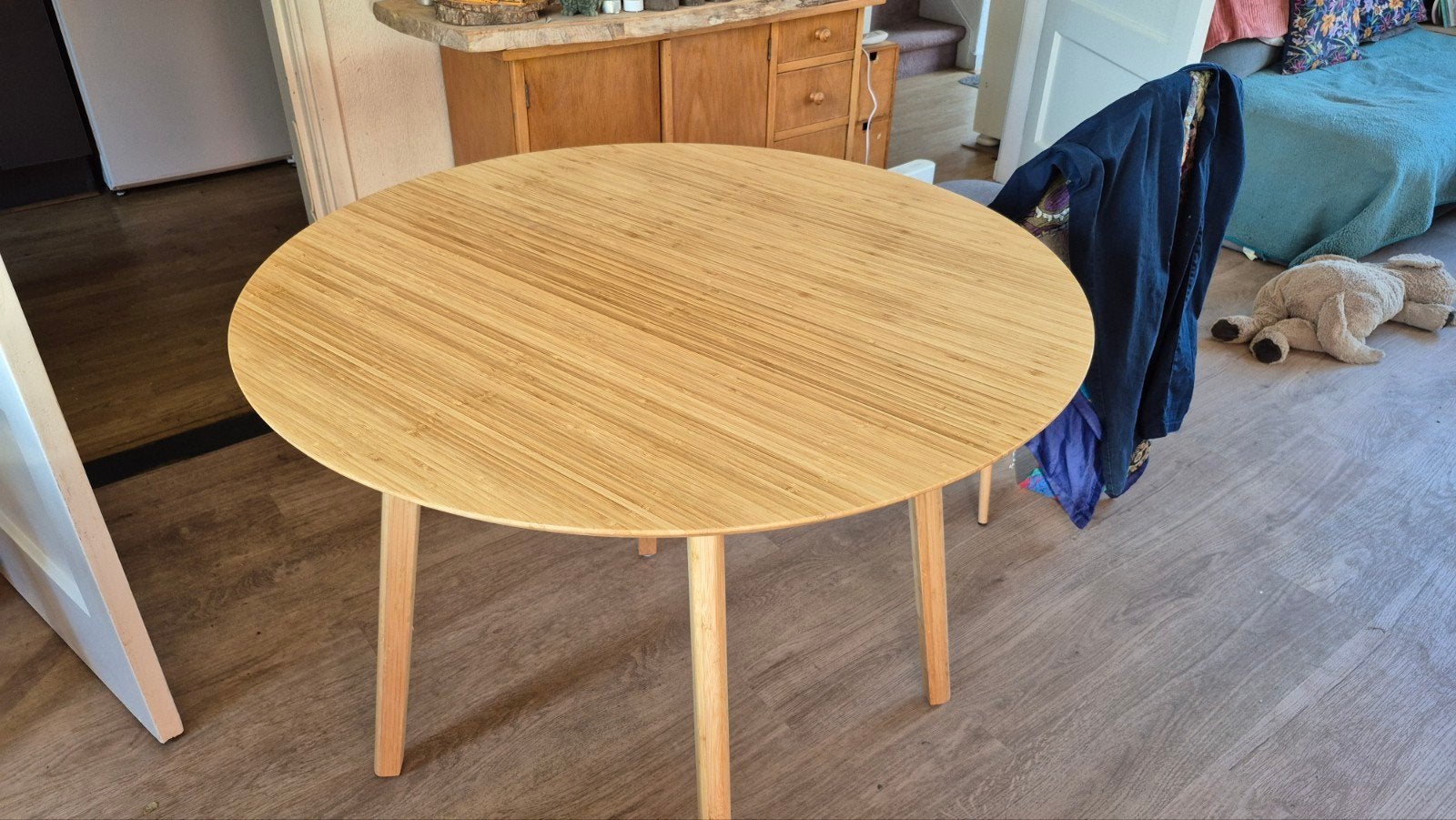 ronde bamboe tafel, Ophalen, 50 tot 100 cm, Rond, 50 tot 100 cm