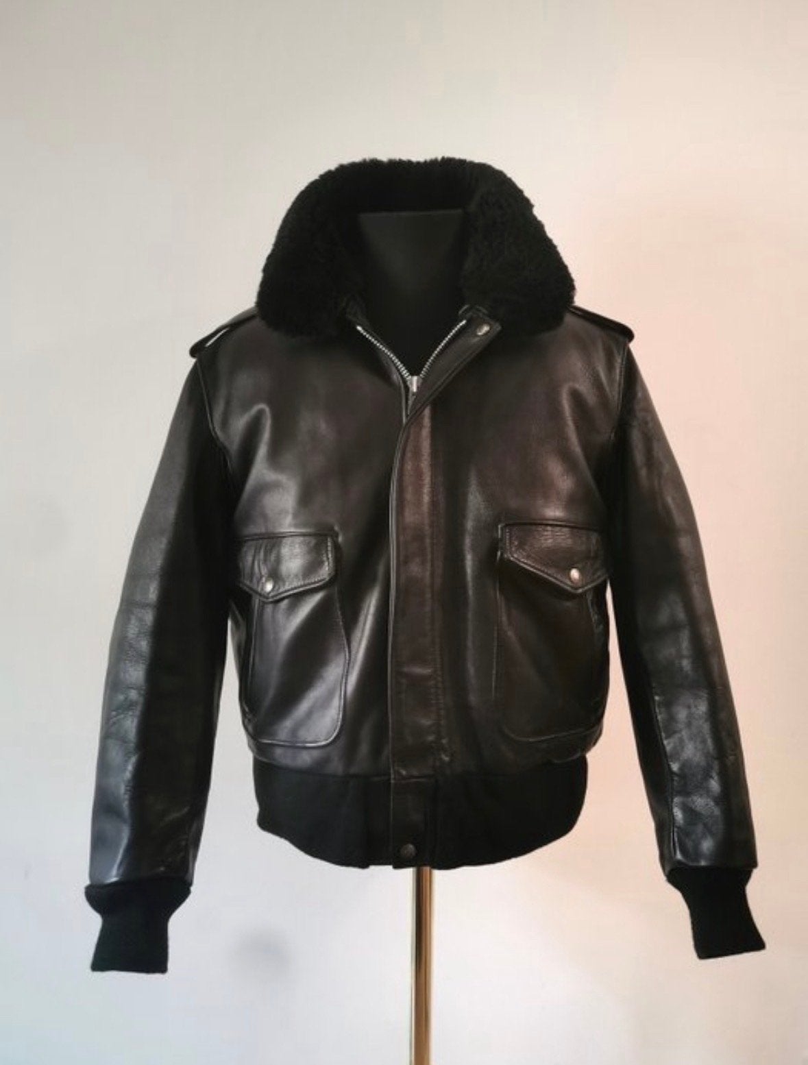 Schott NYC 684SM Vintage Leren Pilotenjas USA – Maat 44, Ophalen of Verzenden, Zo goed als nieuw, Maat 52/54 (L), Zwart