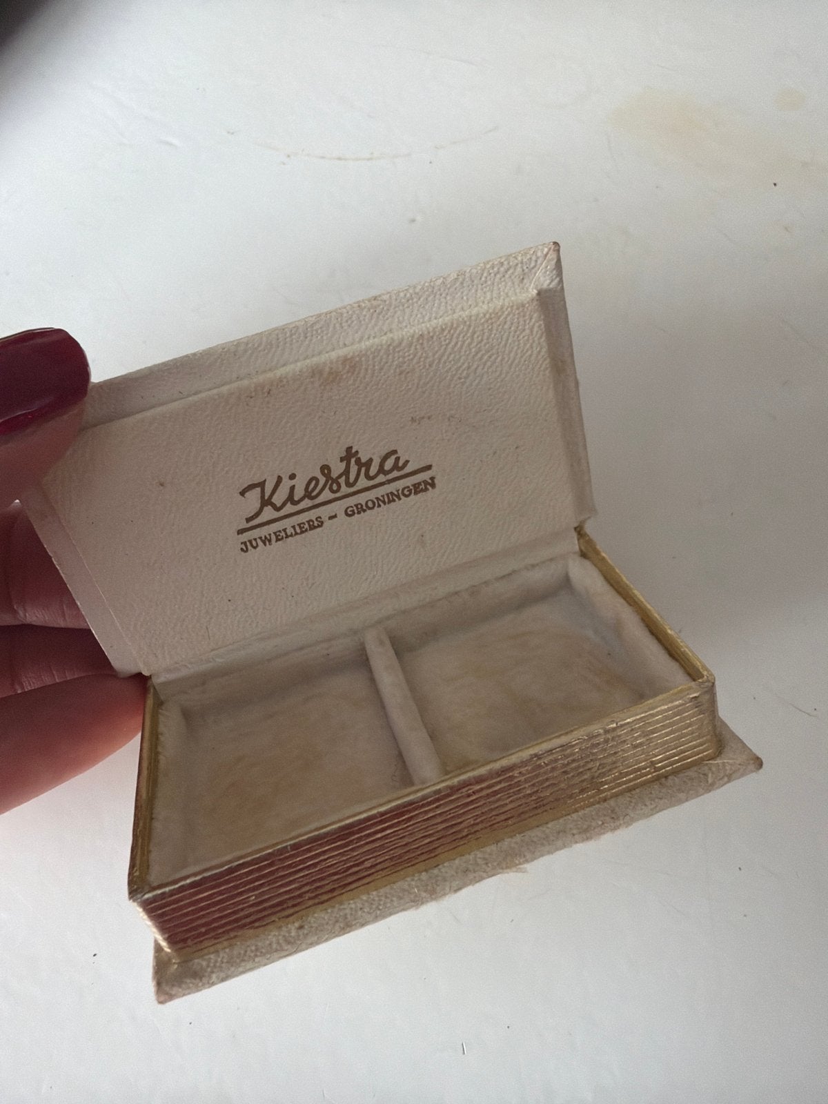 Vintage Kiestra Juweliers Groningen sieradendoosje, Sieraden, Tassen en Uiterlijk, Antieke sieraden, Ophalen of Verzenden, Overige materialen