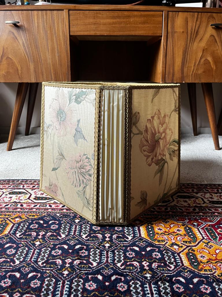 Vintage gebloemde lampenkap, 35x30,5cm. Brocante boho, Huis en Inrichting, Ophalen, Vintage retro brocante bohemian boho 60s 70s