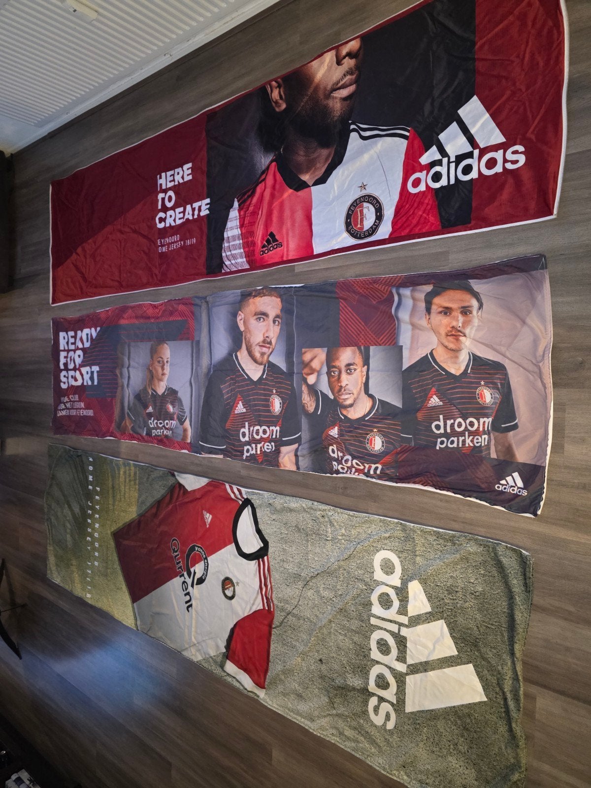 Feyenoord Adidas reclame doeken, Verzenden, Zo goed als nieuw, Gebruiksvoorwerp