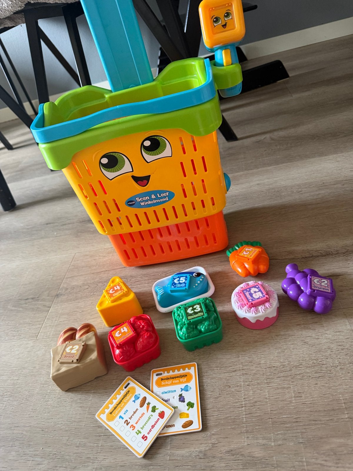 VTech Scan & Leer Winkelmandje met accessoires, Ophalen, Zo goed als nieuw, Overige typen, Met licht