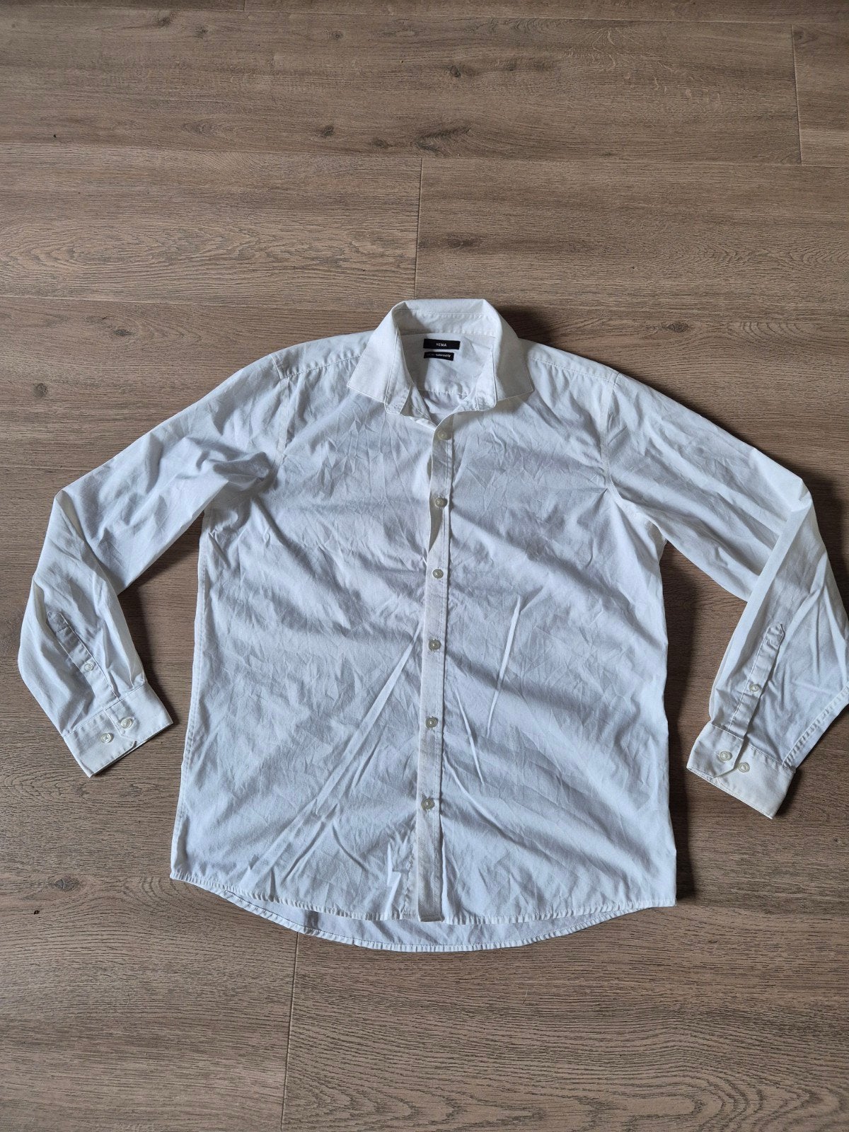 Wit overhemd maat M, Kleding | Heren, Overhemden, Ophalen of Verzenden, Zo goed als nieuw, Wit, Halswijdte 39/40 (M)