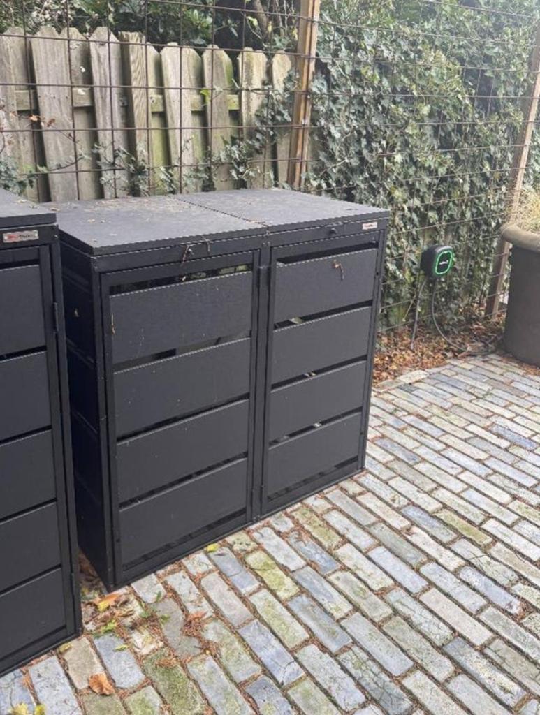 Container box 2x120 liter, Ophalen of Verzenden, Zo goed als nieuw, Metaal, Containerberging