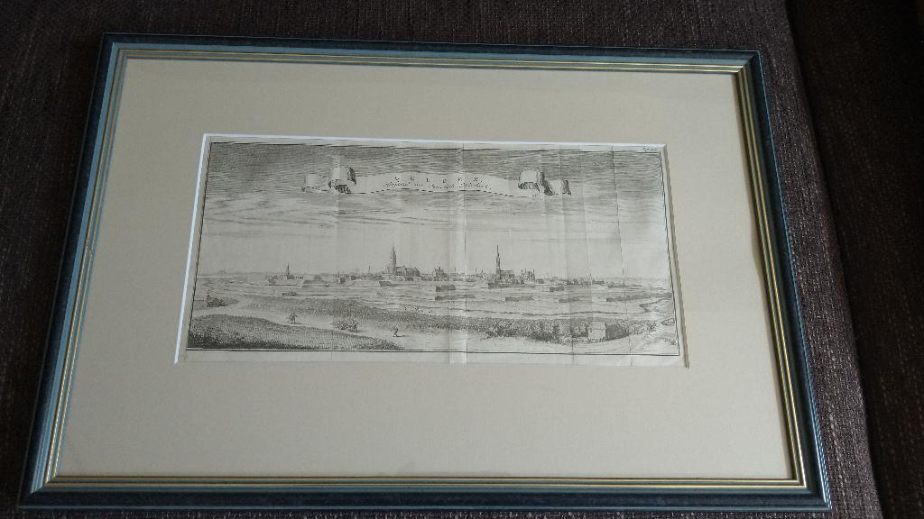 Antieke kopergravure van de stad 'Gelder', Antiek en Kunst, Kunst | Etsen en Gravures, Ingelijst, Stadsgezicht, Ophalen of Verzenden