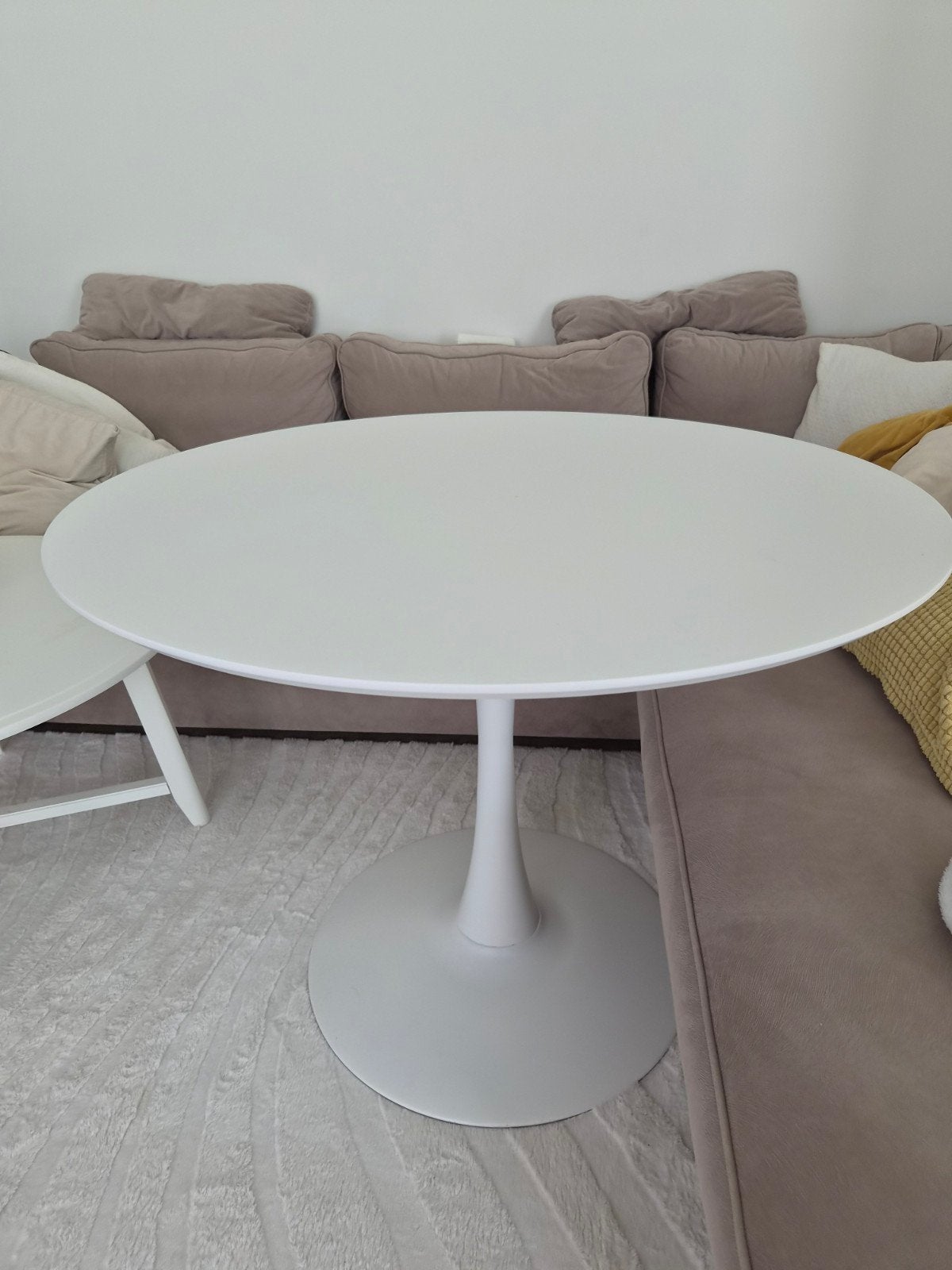 Witte ronde eettafel Jysk RINGSTED Ø100, Ophalen, Gebruikt, Overige materialen, Rond