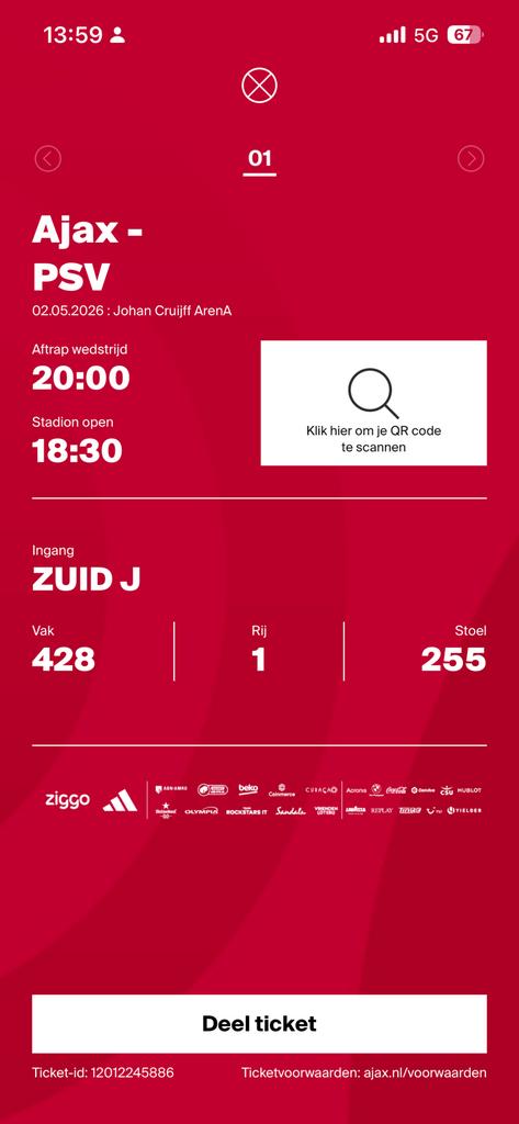 ajax psv vak 428 rij 1, Eén persoon, Februari