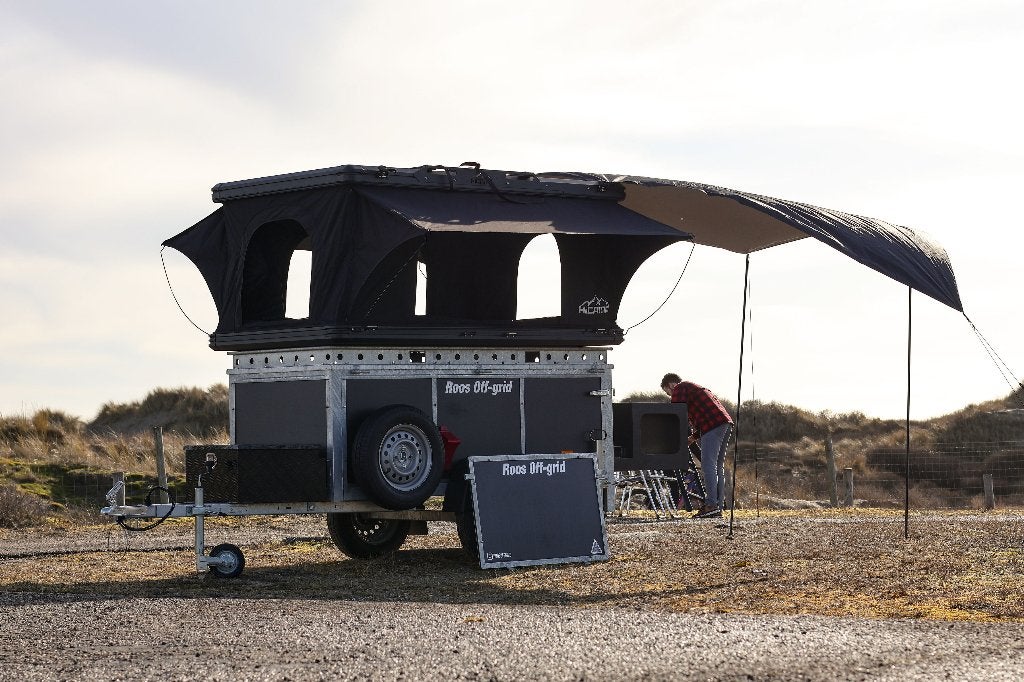 Daktent Trailer, Offgrid aanhanger, Kampeer trailer, Caravans en Kamperen, Ophalen, Nieuw, Tot en met 2