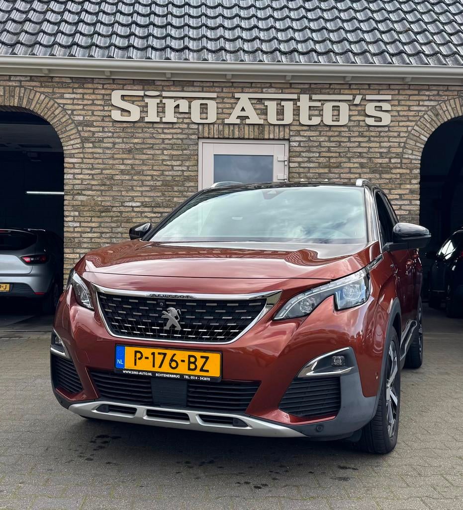Peugeot 3008 1.6 e-THP GT Line Bj 2017 Automaat, Auto's, Euro 6, 4 cilinders, Bruin, Leder en Stof