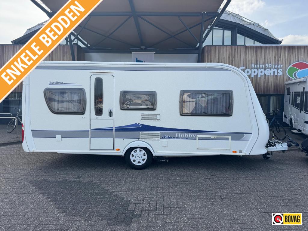Hobby Excellent 495 UL 2009 Mover,Airco,Tent!!, Caravans en Kamperen, Standaardzit, Schokbreker, Bedrijf, 4 tot 5 meter
