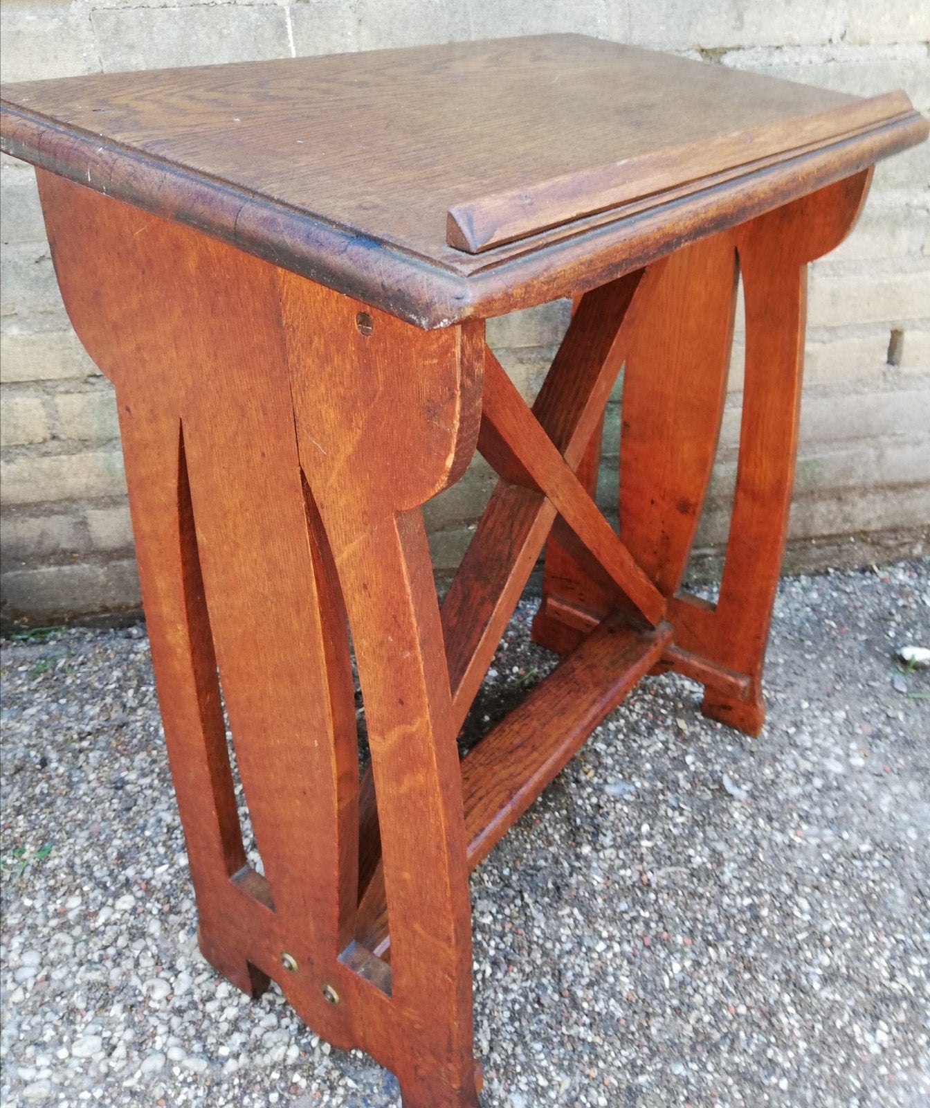 Monastieke leestafel. Massief eiken. Ca 1875., Ophalen