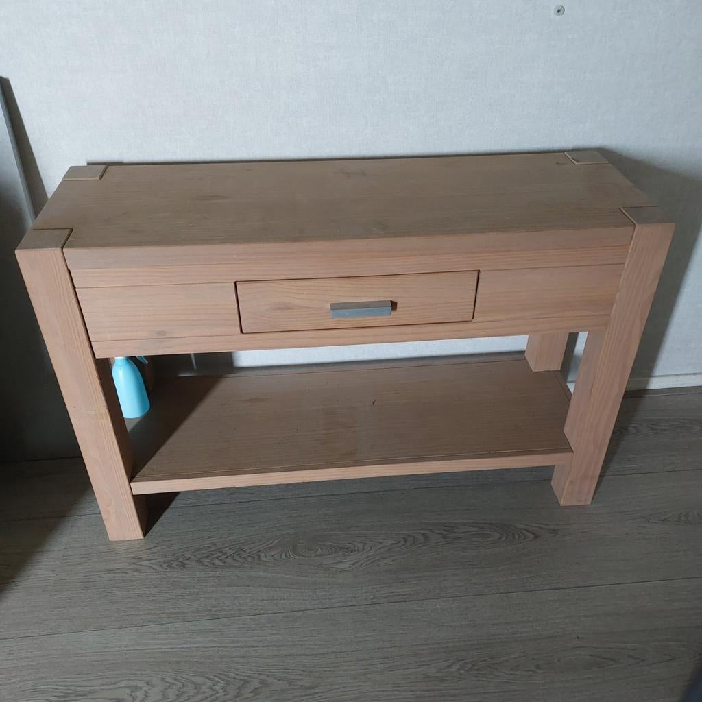 Houten sidetable met lade en plank, Ophalen