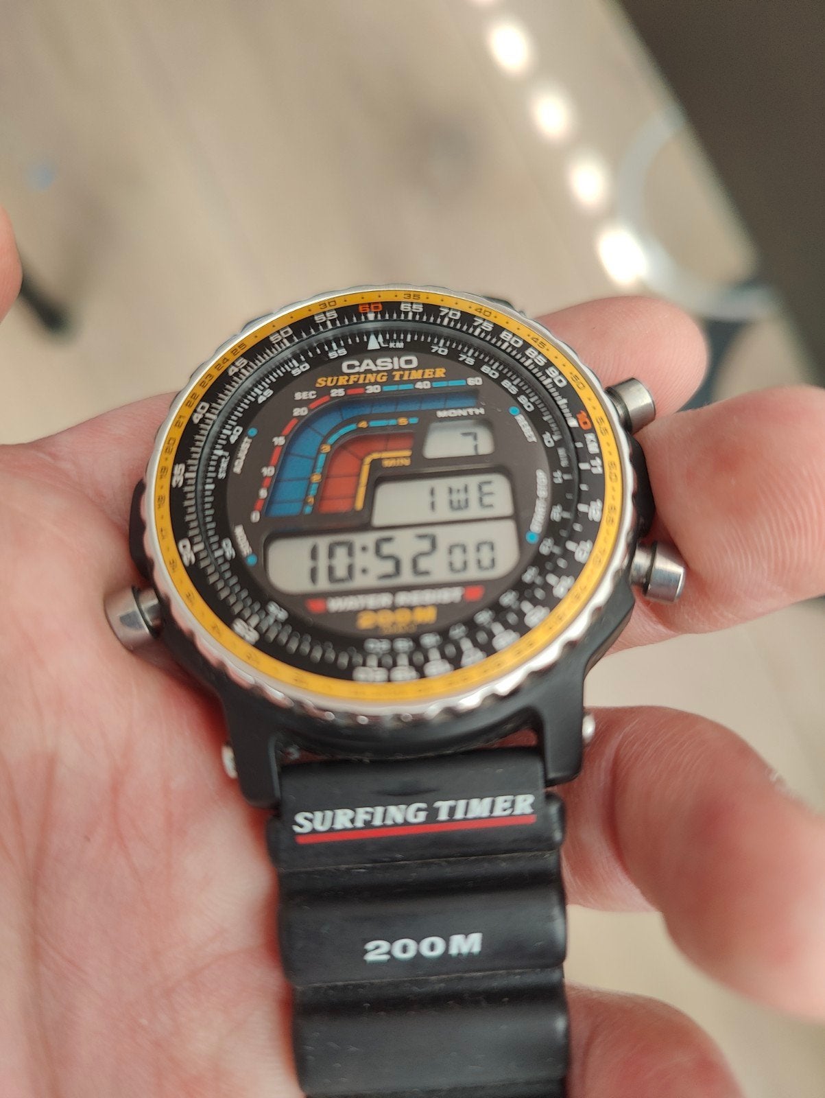 Vintage Casio DW-403 Surfing Timer Horloge - Zeldzaam!, Overige merken, Staal, Polshorloge, 1960 of later