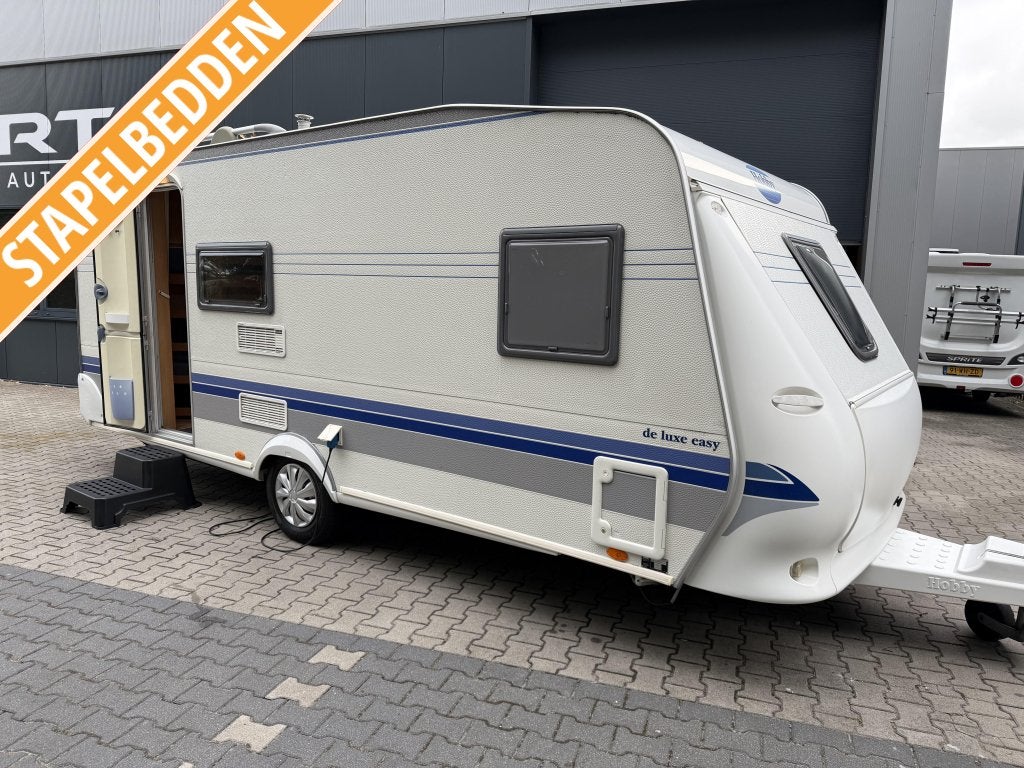 Hobby De luxe Easy 500 KMFE 6 PERSOONS-STAPELBED-VOORTENT!, Hobby, Bedrijf, Treinzit, Fietsenrek