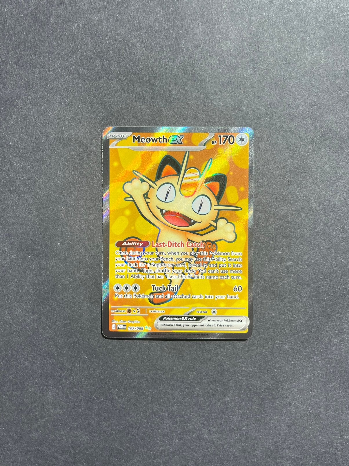 Meowth EX - POR 107/088 - NM - Pokémon, Ophalen, Zo goed als nieuw