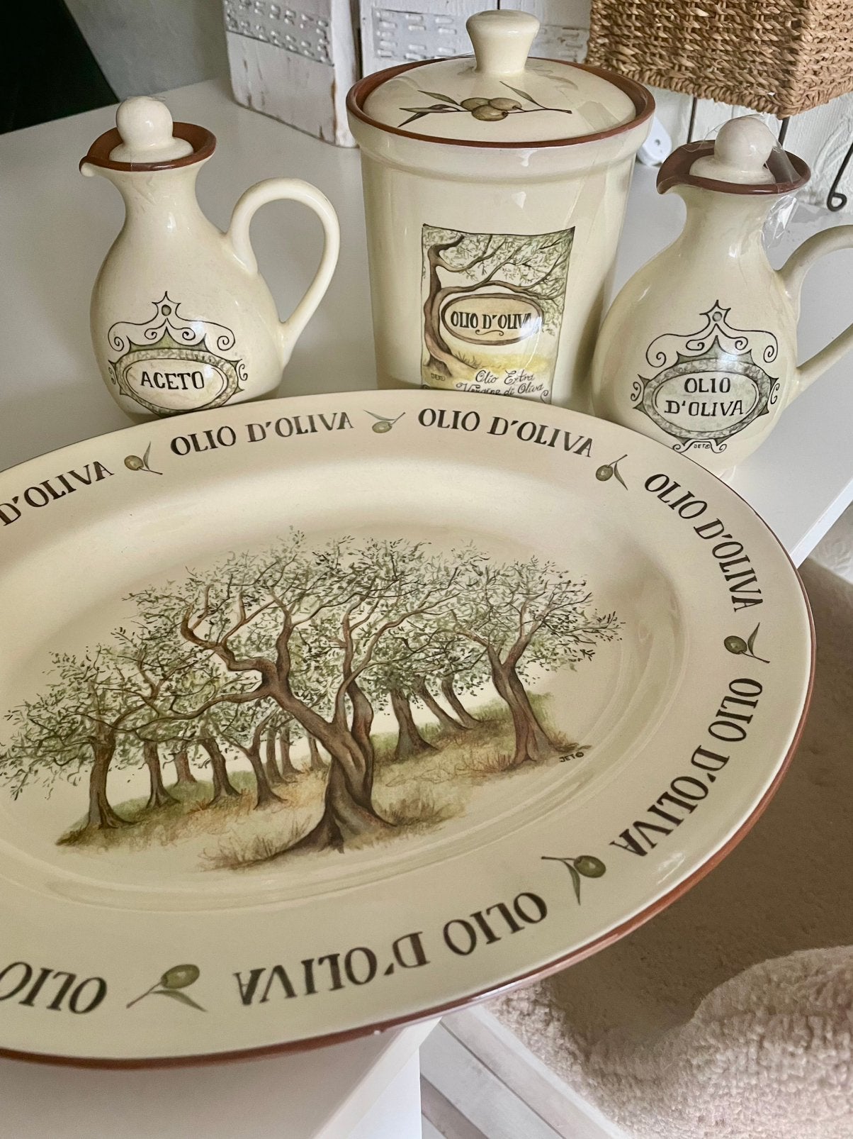 Jet versteeg servies olijf, Overige typen, Ophalen of Verzenden, Zo goed als nieuw, Overige stijlen
