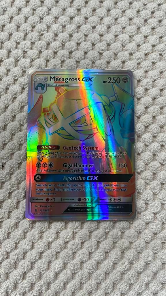 Pokémon kaart rainbow Metagross GX, Verzenden, Nieuw, Losse kaart