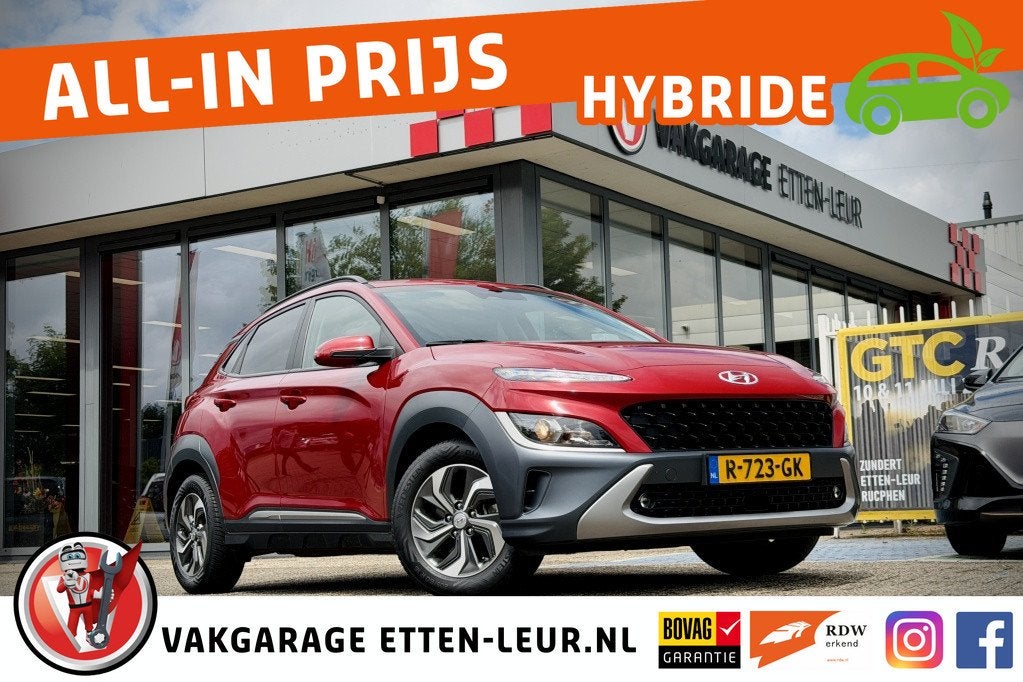 Hyundai KONA 1.6 GDI HEV Fashion | HEAD UP DISPLAY | DODE HO, Automaat, 12 maanden, Stof, Gebruikt