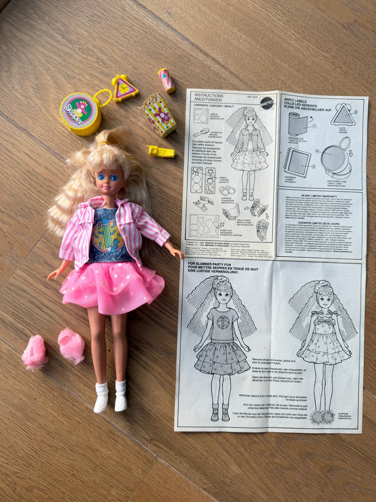 Vintage Skipper Teen Time #1951 (1988) compleet, Ophalen of Verzenden, Gebruikt, Barbie
